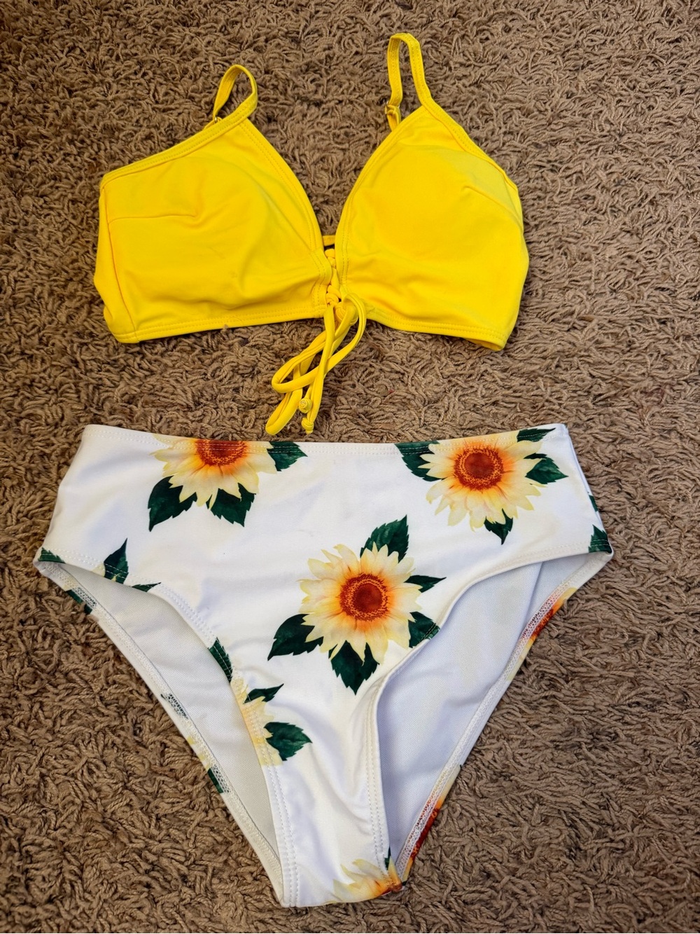 Yellow Sunflower Two-Piece swim suit